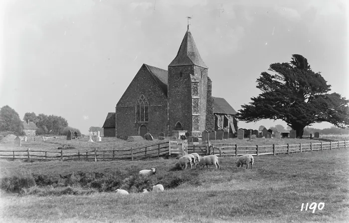 Framed Print : Tranquil Churchyard Scene Framed Print : Tranquil Churchyard Scene