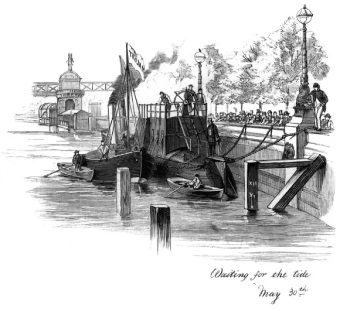Framed Print : Transporting the obelisk: positioning Cleopatras needle Framed Print : Transporting the obelisk: positioning Cleopatras needle