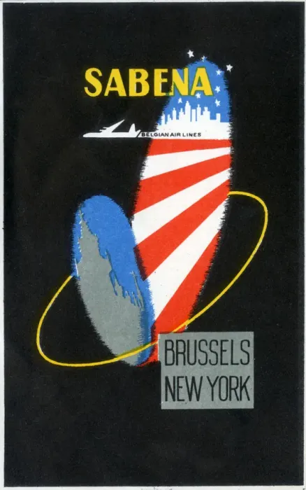 Framed Print : Travel Luggage Label for Sabena Belgian Air Lines Framed Print : Travel Luggage Label for Sabena Belgian Air Lines
