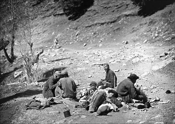 Travellers resting in Kashgar, western China