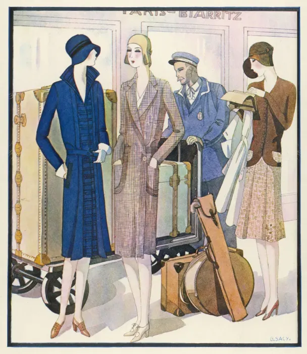 Framed Print : Three travelling ladies 1929 Framed Print : Three travelling ladies 1929