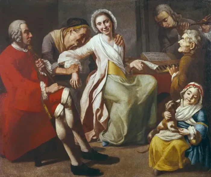 Framed Print : TRAVERSI, Gaspare (1722-1770). The Concert. ca Framed Print : TRAVERSI, Gaspare (1722-1770). The Concert. ca