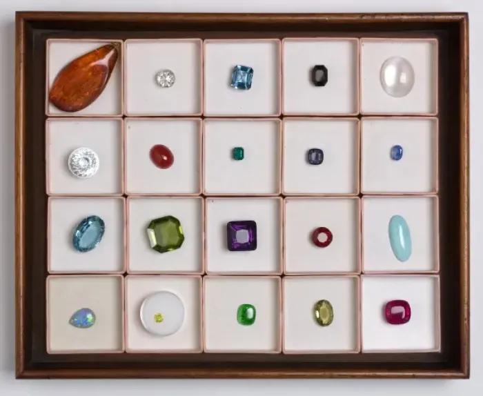 Framed Print : Tray of Precious Gemstone Framed Print : Tray of Precious Gemstone