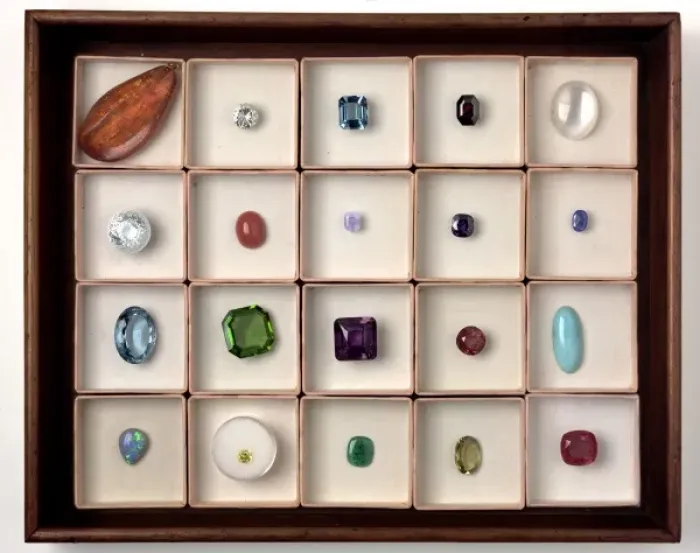 Framed Print : Tray of Precious Gemstones Framed Print : Tray of Precious Gemstones