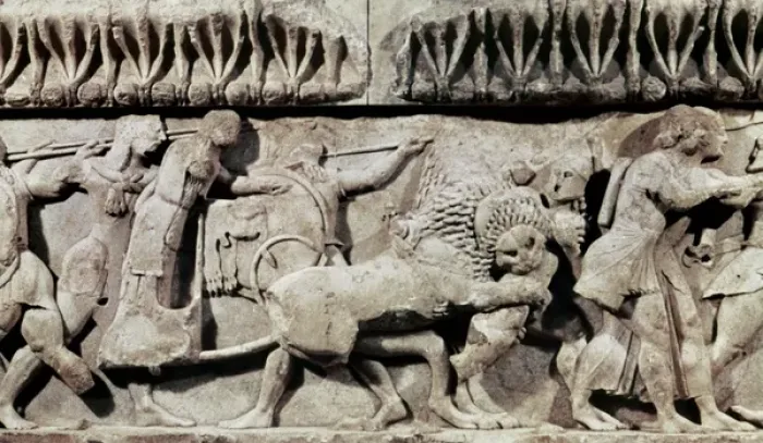 Framed Print : Treasury of Siphnos (525 B. C. ). Gigantomachy. North frieze Framed Print : Treasury of Siphnos (525 B. C. ). Gigantomachy. North frieze