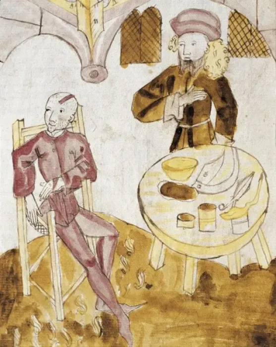Framed Print : Treatise on medicine. The doctor visits a patient