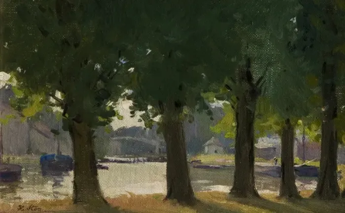 Framed Print : Five Trees by a River Framed Print : Five Trees by a River
