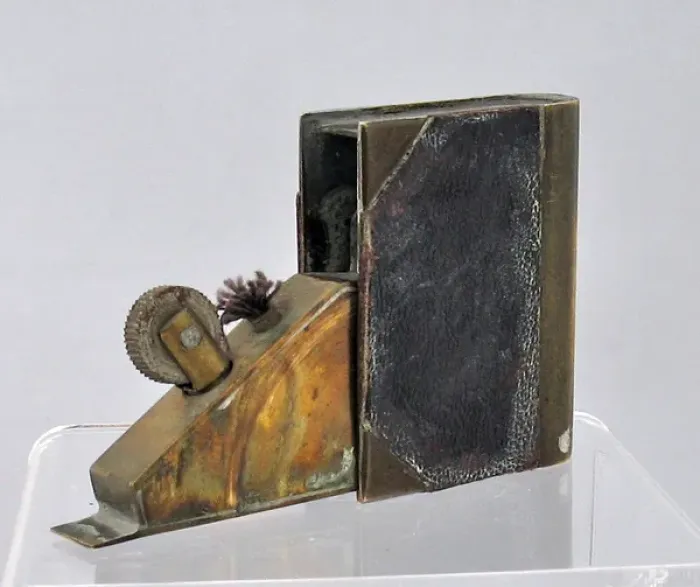 Framed Print : Trench Art lighter in the shape of a book Framed Print : Trench Art lighter in the shape of a book
