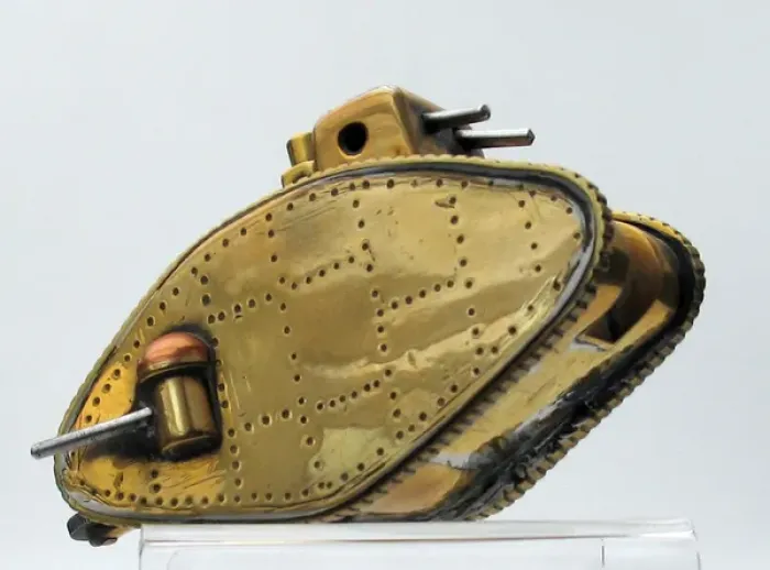 Framed Print : Trench Art lighter in the shape of a WWI tank Framed Print : Trench Art lighter in the shape of a WWI tank