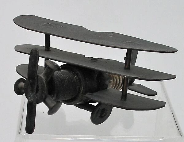 Trench Art triplane - a sparkplug fuselage and metal wings