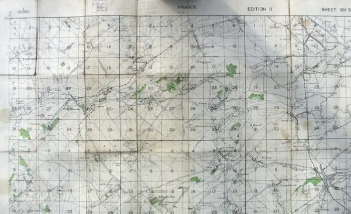 Framed Print : Trench maps belonging to Sergeant Ernest Blaikley Framed Print : Trench maps belonging to Sergeant Ernest Blaikley