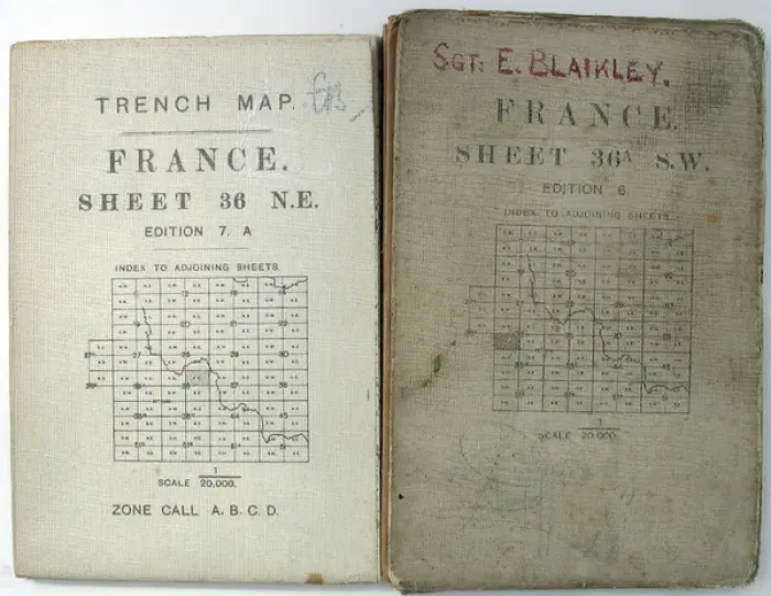 Framed Print : Trench maps belonging to Sergeant Ernest Blaikley Framed Print : Trench maps belonging to Sergeant Ernest Blaikley