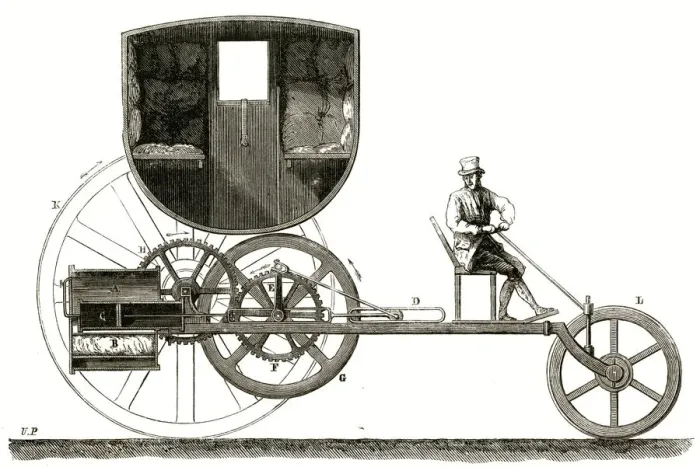 Framed Print : Trevithick & Vivians steam carriage 1801 Framed Print : Trevithick & Vivians steam carriage 1801