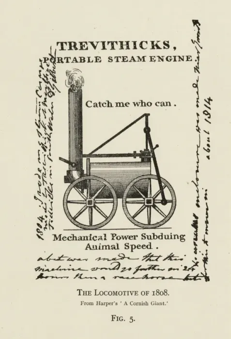 Framed Print : Trevithicks portable steam engine - Catch me who can Framed Print : Trevithicks portable steam engine - Catch me who can