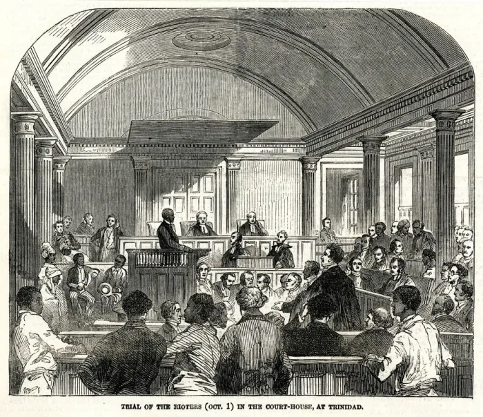 Framed Print : Trial of the Rioters at Trinidad Framed Print : Trial of the Rioters at Trinidad