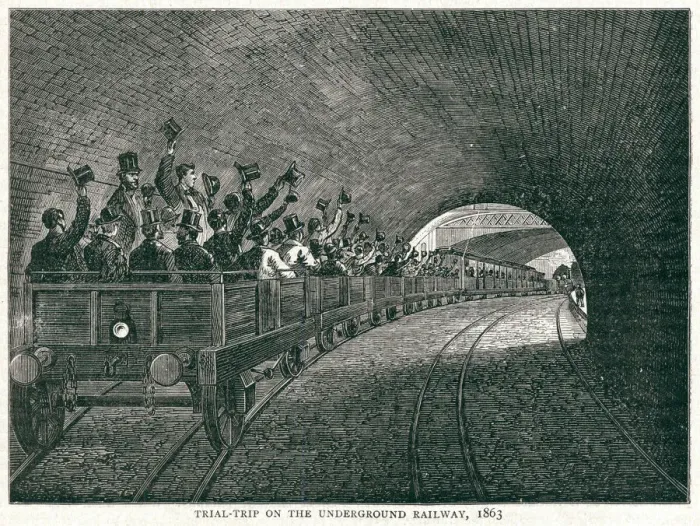 Framed Print : Trial-trip on the Underground Railway 1862 Framed Print : Trial-trip on the Underground Railway 1862