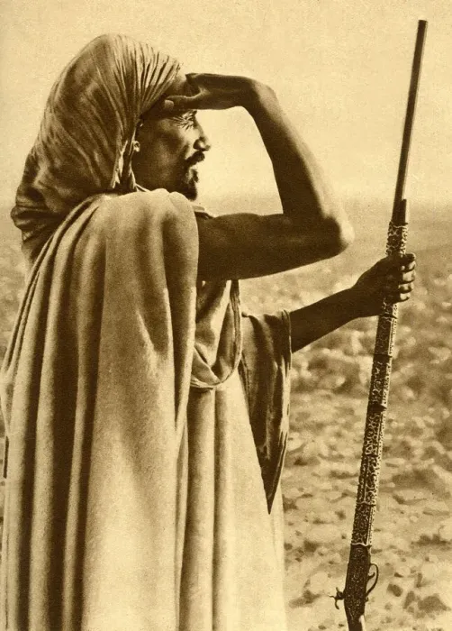 Framed Print : Tribesman in the desert, Algeria, North Africa Framed Print : Tribesman in the desert, Algeria, North Africa