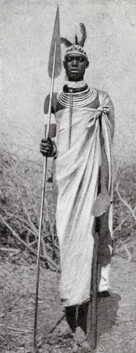 Framed Print : Tribesman with his spear, French Congo, Central Africa Framed Print : Tribesman with his spear, French Congo, Central Africa