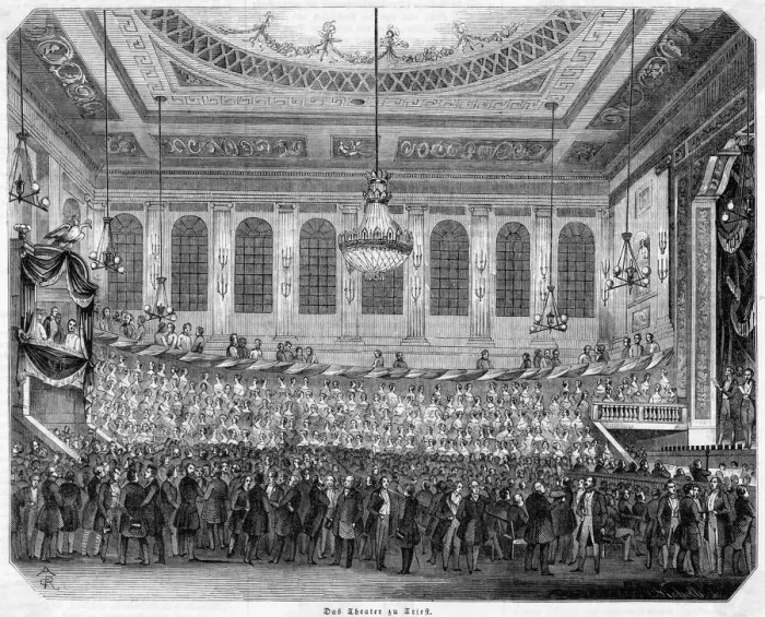 Framed Print : TRIESTE THEATRE, 1845 Framed Print : TRIESTE THEATRE, 1845