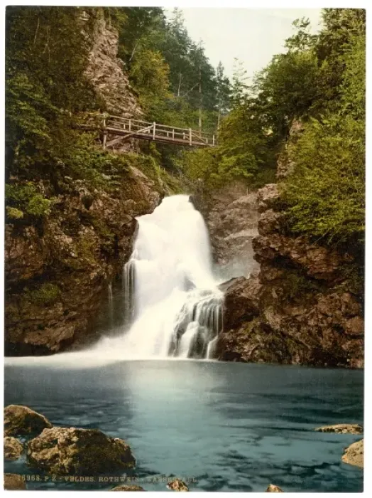 Framed Print : Triglav, Rothwein (i. e. Rotwein), and waterfall, Carniola Framed Print : Triglav, Rothwein (i. e. Rotwein), and waterfall, Carniola