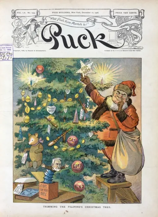 Framed Print : Trimming the Filipinos Christmas tree
