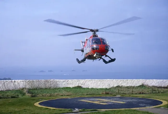 Framed Print : Trinity House Service Helicopter of Sennen Framed Print : Trinity House Service Helicopter of Sennen