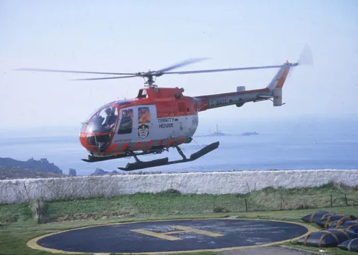 Framed Print : Trinity House Service Helicopter of Sennen Framed Print : Trinity House Service Helicopter of Sennen