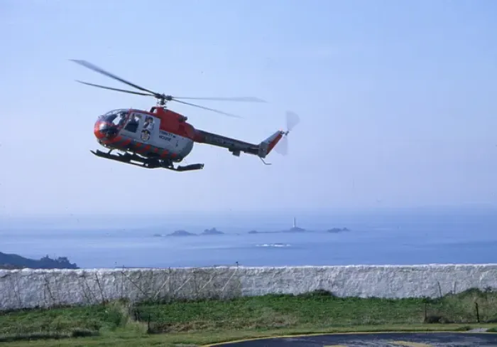Framed Print : Trinity House Service Helicopter of Sennen Framed Print : Trinity House Service Helicopter of Sennen