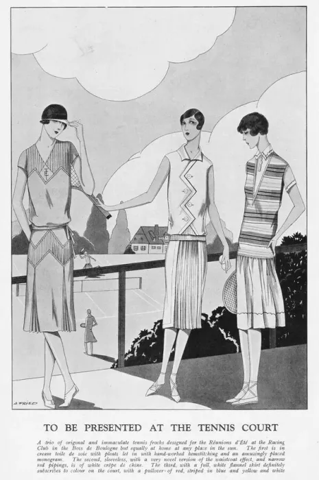 Framed Print : A trio of original tennis frocks, Paris, 1926 Framed Print : A trio of original tennis frocks, Paris, 1926