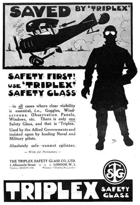 Framed Print : Triplex Safety Glass 1917 Advert