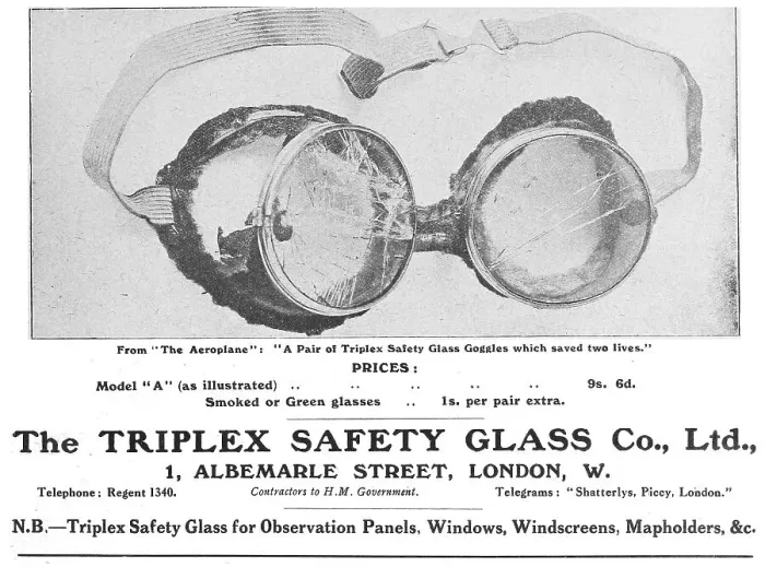 Framed Print : Triplex Safety Glass Aircraft Windscreens & Goggles Framed Print : Triplex Safety Glass Aircraft Windscreens & Goggles