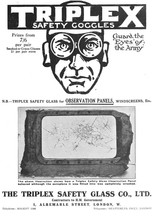 Framed Print : Triplex Safety Glass Aircraft Windscreens & Goggles Framed Print : Triplex Safety Glass Aircraft Windscreens & Goggles