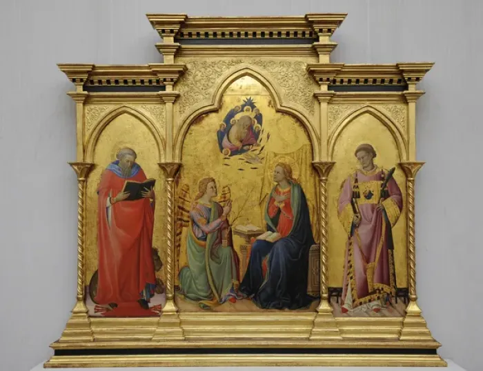 Framed Print : Triptych by Paolo Schiavo (1397-1478) Framed Print : Triptych by Paolo Schiavo (1397-1478)