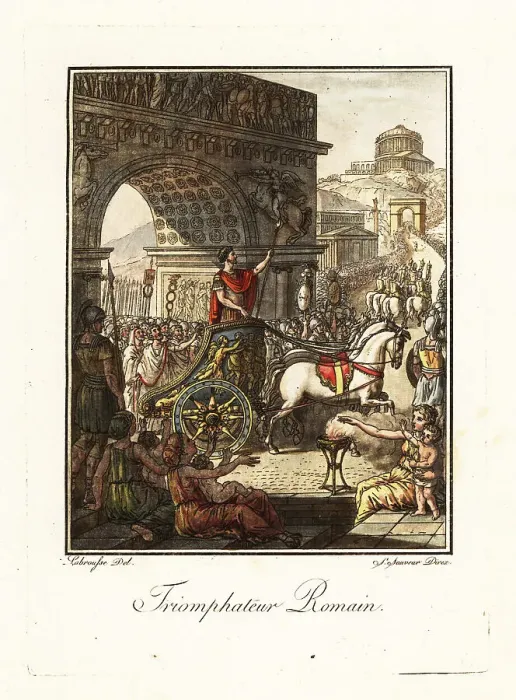 Framed Print : Triumphator receiving a triumph in ancient Rome Framed Print : Triumphator receiving a triumph in ancient Rome