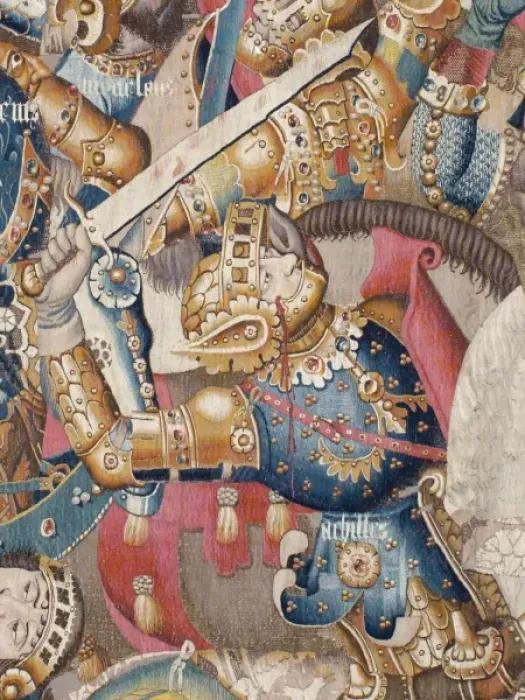 Framed Print : The Trojan War: Achilles Death. ca. 1470. Left Framed Print : The Trojan War: Achilles Death. ca. 1470. Left