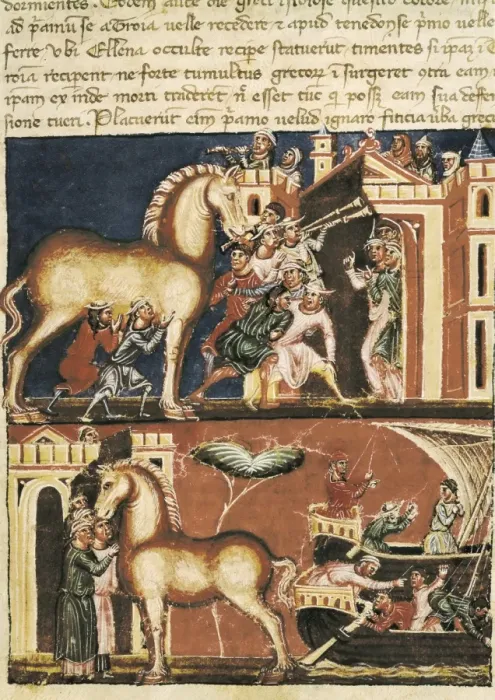 Framed Print : Trojan War. Siege and assault on the city of Framed Print : Trojan War. Siege and assault on the city of
