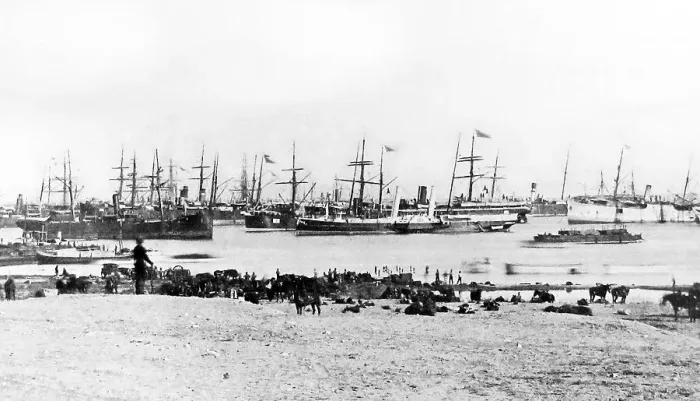 Framed Print : Troops disembarking at Ismailia Egypt during Framed Print : Troops disembarking at Ismailia Egypt during