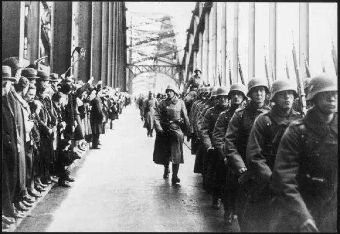 Framed Print : Troops in Rhineland Framed Print : Troops in Rhineland