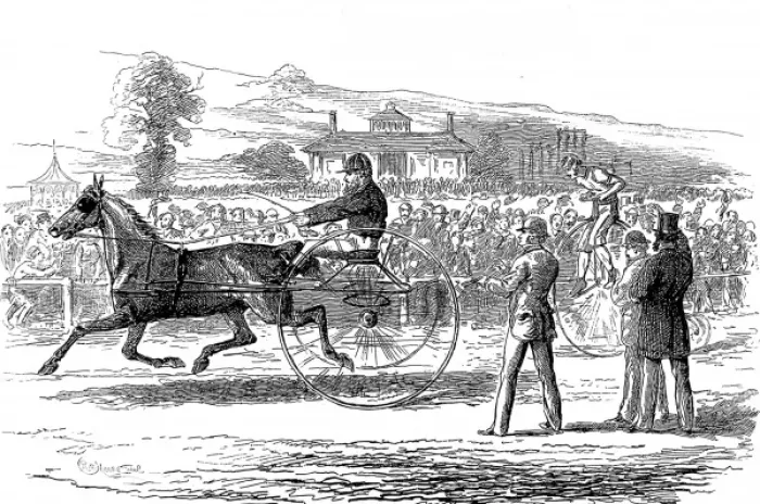 Framed Print : Trotting vs. Cycling Race, Alexandra Palace, 1875 Framed Print : Trotting vs. Cycling Race, Alexandra Palace, 1875