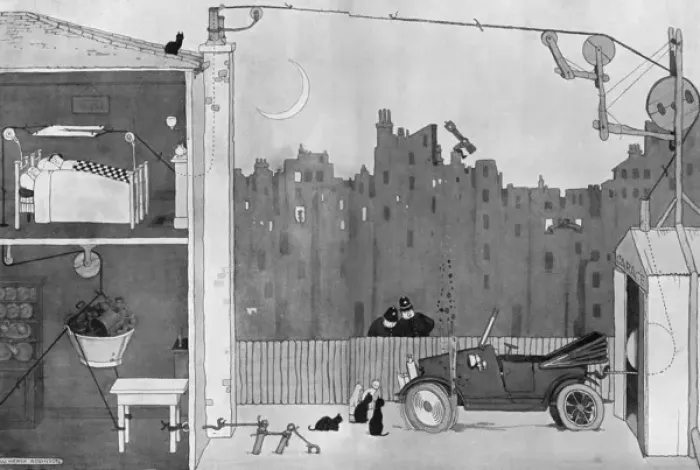 Framed Print : A Trouser Stretch of the Imagination by Heath Robinson Framed Print : A Trouser Stretch of the Imagination by Heath Robinson