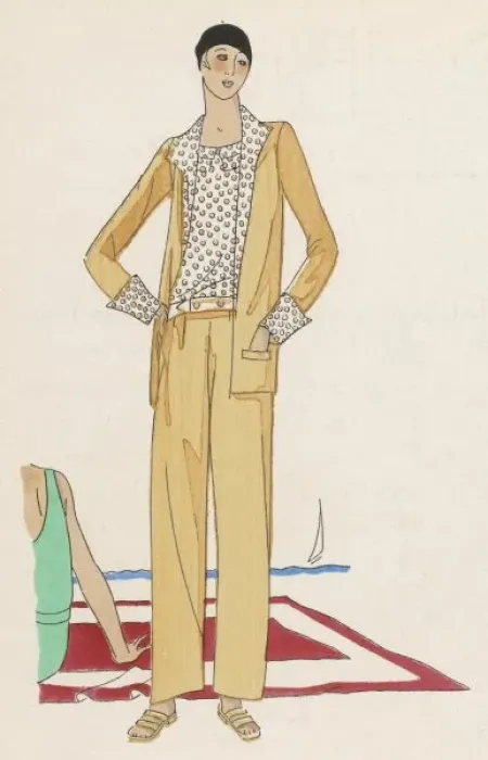 Framed Print : Trouser Suit by Worth Framed Print : Trouser Suit by Worth