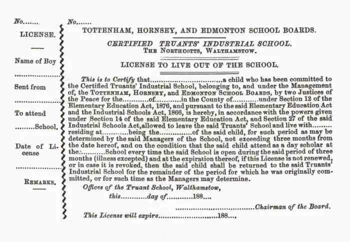 Framed Print : Truant School Licence Form Framed Print : Truant School Licence Form