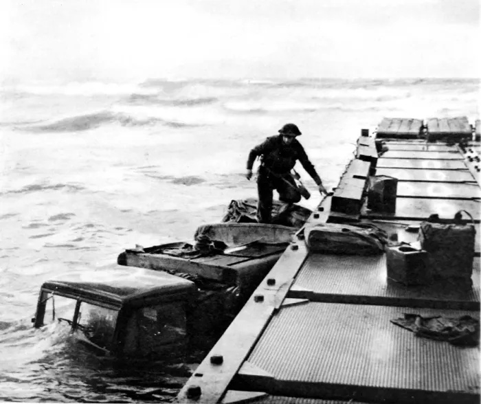 Framed Print : Truck sunk during the Anzio landings; Second World War, 1944 Framed Print : Truck sunk during the Anzio landings; Second World War, 1944