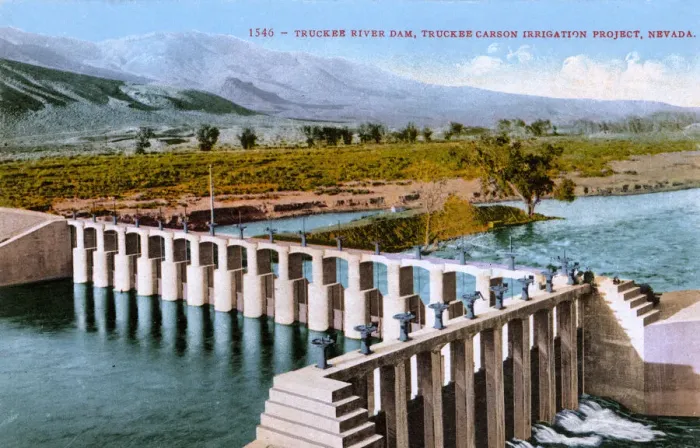Framed Print : Truckee River Dam, near Reno, Nevada, USA Framed Print : Truckee River Dam, near Reno, Nevada, USA