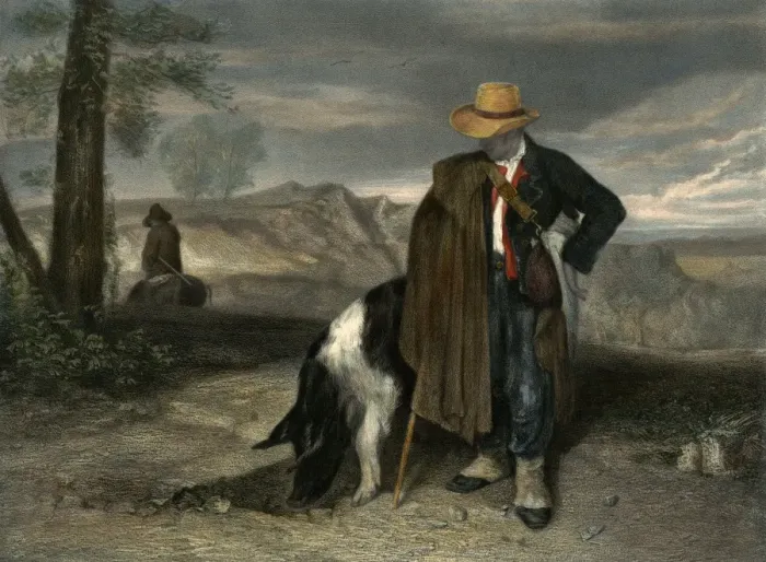 Framed Print : Truffle Hunting Pig 19C Framed Print : Truffle Hunting Pig 19C