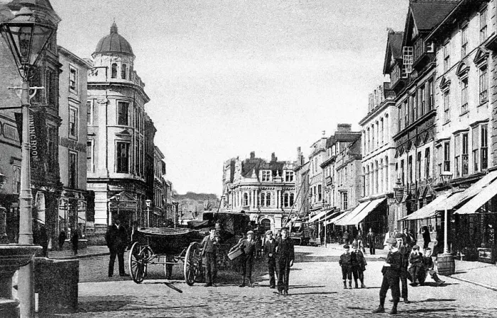 Framed Print : Truro Boscawen Street early 1900s Framed Print : Truro Boscawen Street early 1900s
