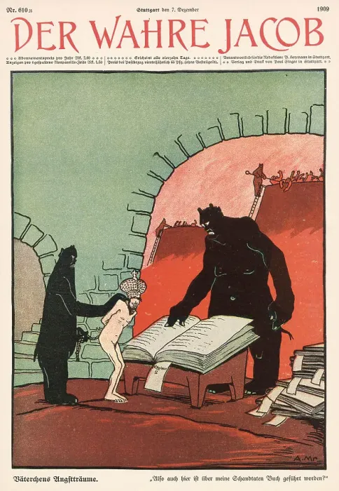 Framed Print : The Tsar arrives in Hell. Date: 1909 Framed Print : The Tsar arrives in Hell. Date: 1909