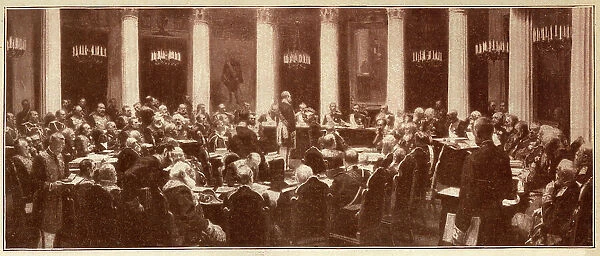 Tsar Nicholas II attending a meeting of the Imperial Council