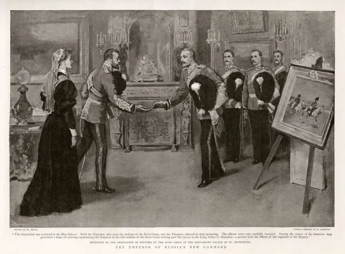 Framed Print : Tsar Nicholas II and The Royal Scots Greys