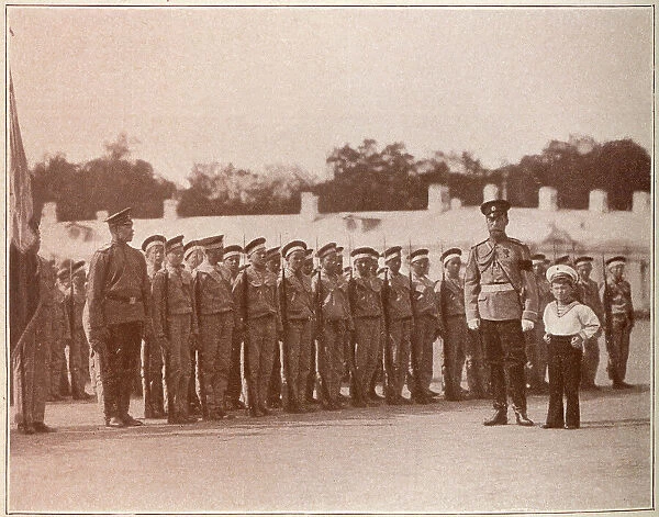 Tsar Nicholas II and the Tsarevich Alexei, School at Bakhmut